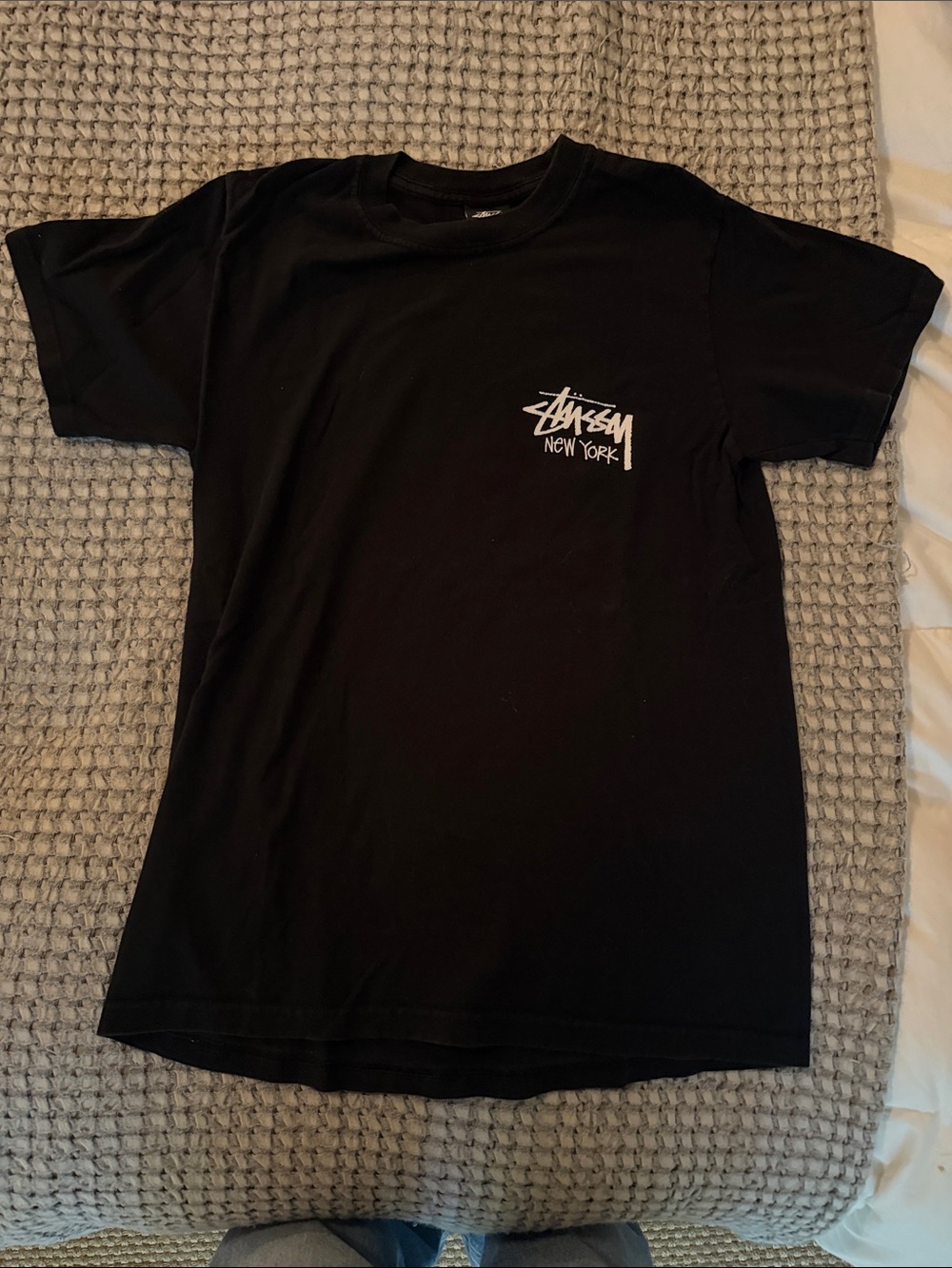 Stussy Black NEW YORK CITY Graphic Logo Short Sleeve Tee - Men